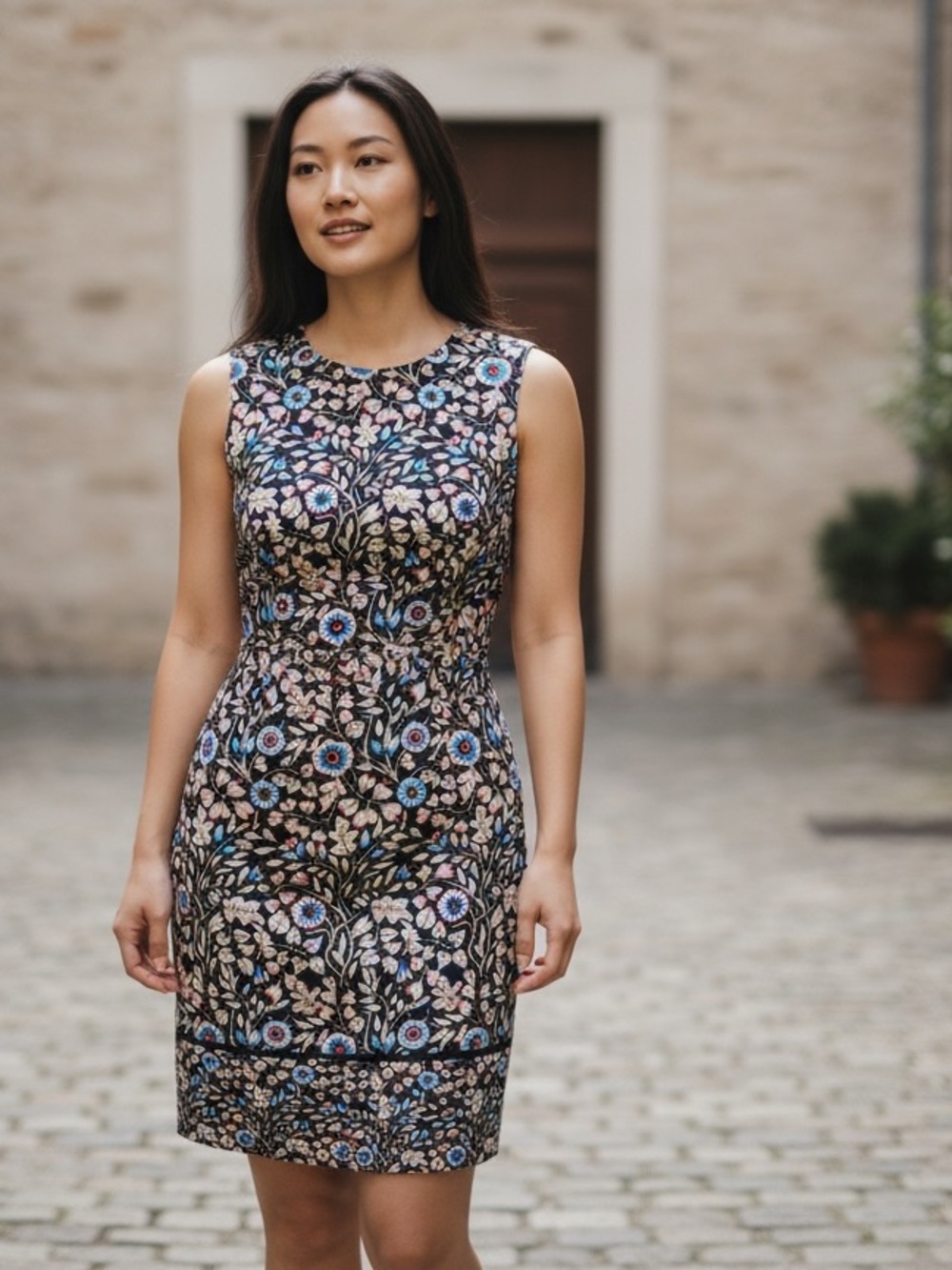 Maeve Brindille floral print sleeveless sheath dress sz 2